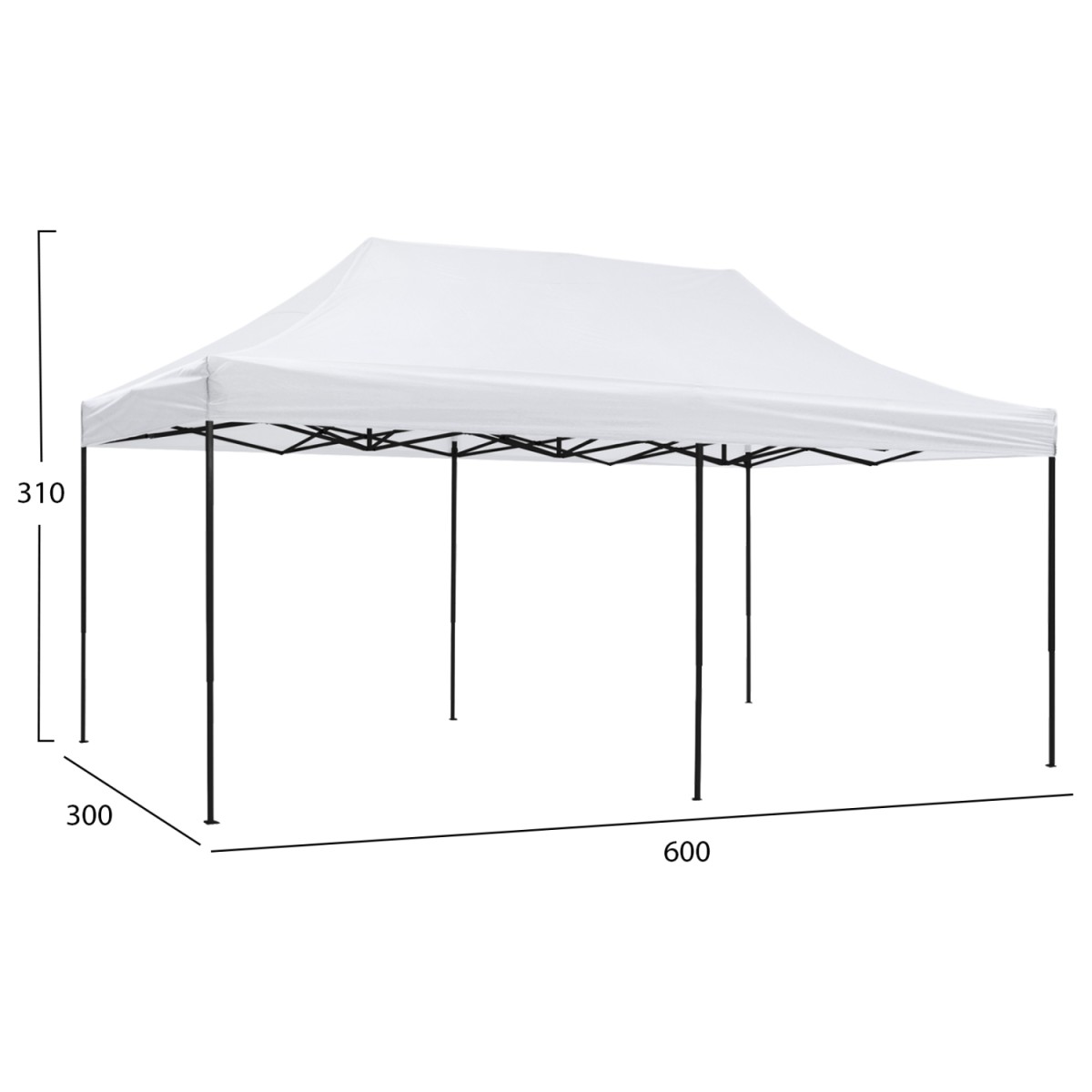 ΚΙΟΣΚΙ/GAZEBO MATTHEW HM6312 ΠΤΥΣΣΟΜΕΝΟ-ΣΚΕΛΕΤΟΣ ΜΕΤΑΛ.ΜΑΥΡΟΣ-ΛΕΥΚΟ ΥΦΑΣΜΑ 3x6x3,10Yμ