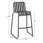 ΣΚΑΜΠΟ ΜΠΑΡ ΑΛΟΥΜΙΝΙΟΥ RACHEL HM6341.01 ΓΚΡΙ 47x56,5x98,5Υεκ.