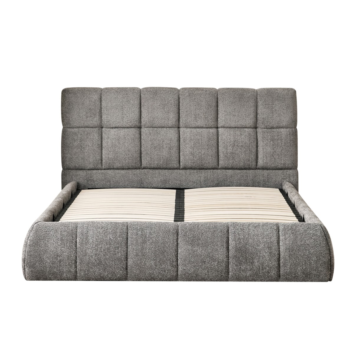 ΚΡΕΒΑΤΙ ΔΙΠΛΟ EDDY HM731.01 ΓΚΡΙ ΜΠΟΥΚΛΕ & ΑΠΟΘΗΚΕΥΤΙΚΟΣ ΧΩΡΟΣ ΓΙΑ ΣΤΡΩΜΑ 160x200εκ