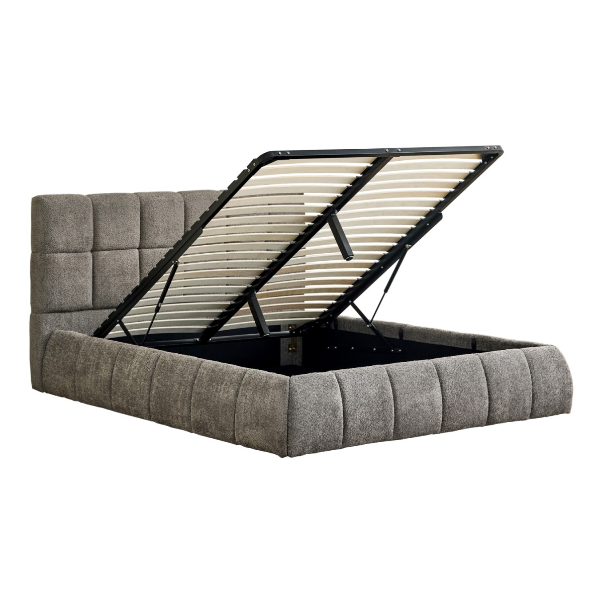 ΚΡΕΒΑΤΙ ΔΙΠΛΟ EDDY HM731.01 ΓΚΡΙ ΜΠΟΥΚΛΕ & ΑΠΟΘΗΚΕΥΤΙΚΟΣ ΧΩΡΟΣ ΓΙΑ ΣΤΡΩΜΑ 160x200εκ