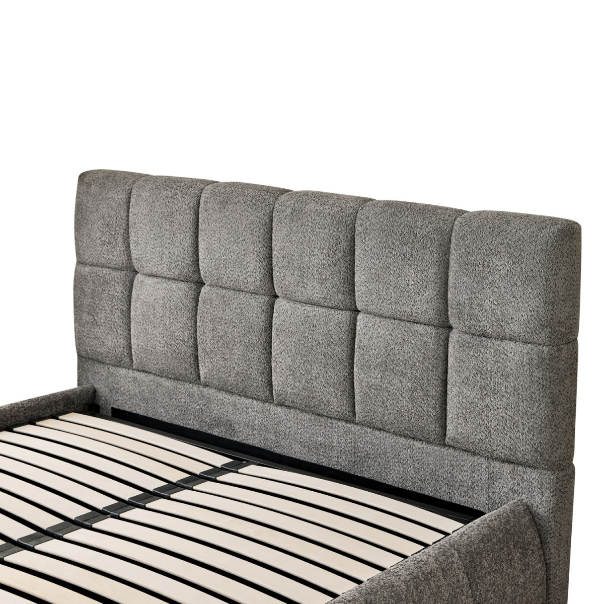 ΚΡΕΒΑΤΙ ΔΙΠΛΟ EDDY HM731.01 ΓΚΡΙ ΜΠΟΥΚΛΕ & ΑΠΟΘΗΚΕΥΤΙΚΟΣ ΧΩΡΟΣ ΓΙΑ ΣΤΡΩΜΑ 160x200εκ