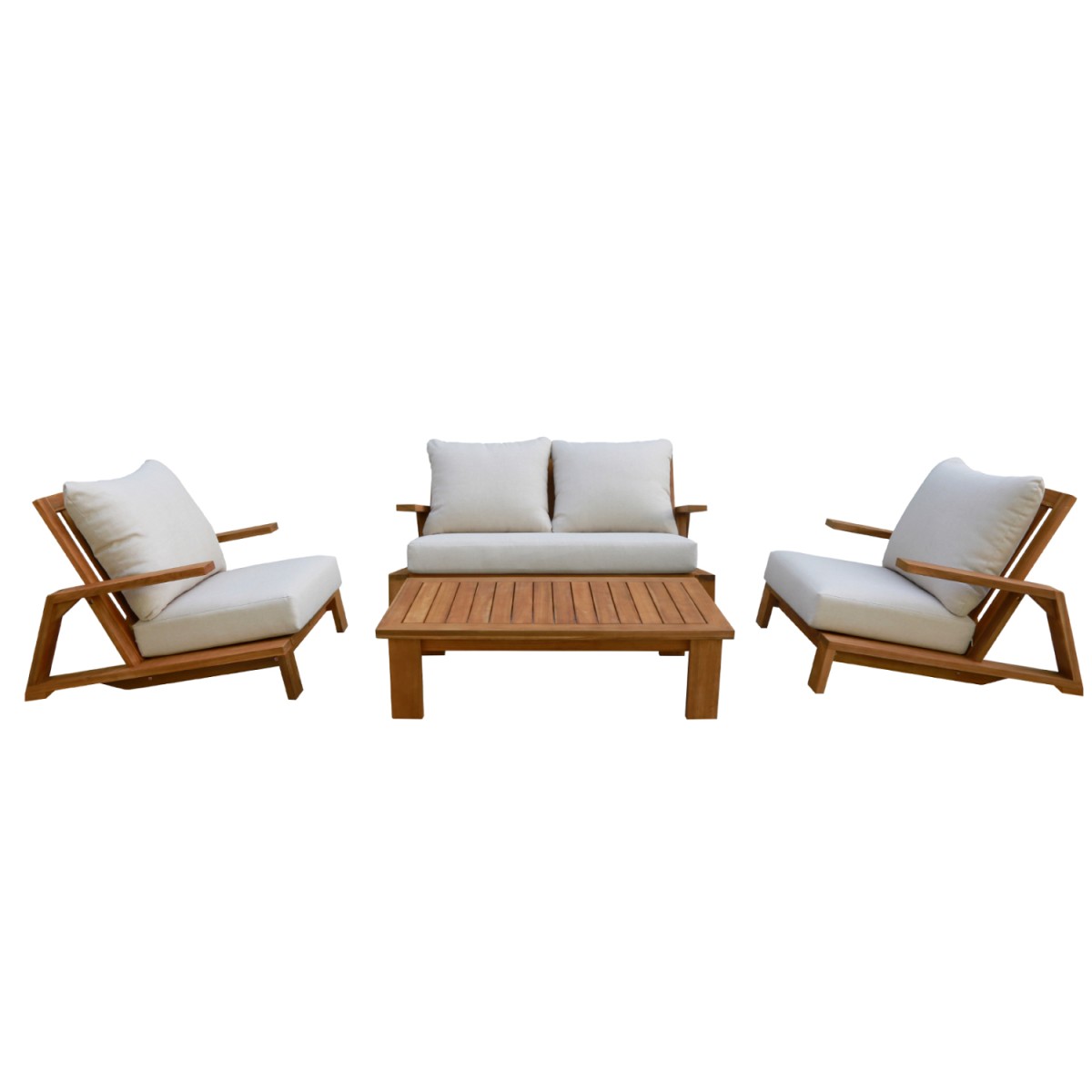 ΣΕΤ ΣΑΛΟΝΙ LOUNGE 4ΤΜΧ MIREX HM6521 ΞΥΛΟ ΑΚΑΚΙΑΣ--ΠΟΛΥΕΣΤΕΡΙΚΑ ΜΑΞΙΛΑΡΙΑ ΕΚΡΟΥ