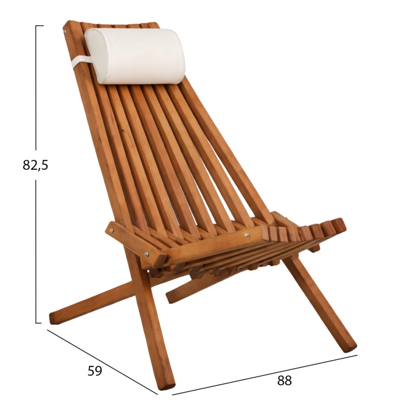 ΠΟΛΥΘΡΟΝΑ LOUNGE ΜΕ ΜΑΞΙΛΑΡΑΚΙ ΠΤΥΣΣΟΜΕΝΗ SHIGAN HM6530 ΞΥΛΟ ΑΚΑΚΙΑΣ 56.5x83x87Υεκ