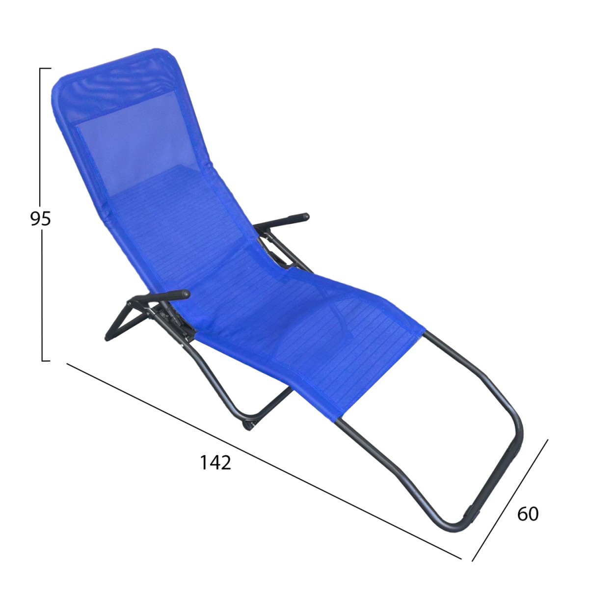 ΞΑΠΛΩΣΤΡΑ ΚΟΥΝΙΣΤΗ SWINGSAND HM6553.05 ΜΠΛΕ TEXTILENE--ΜΑΥΡΟ ΜΕΤΑΛΛΟ 142x60x95Υεκ