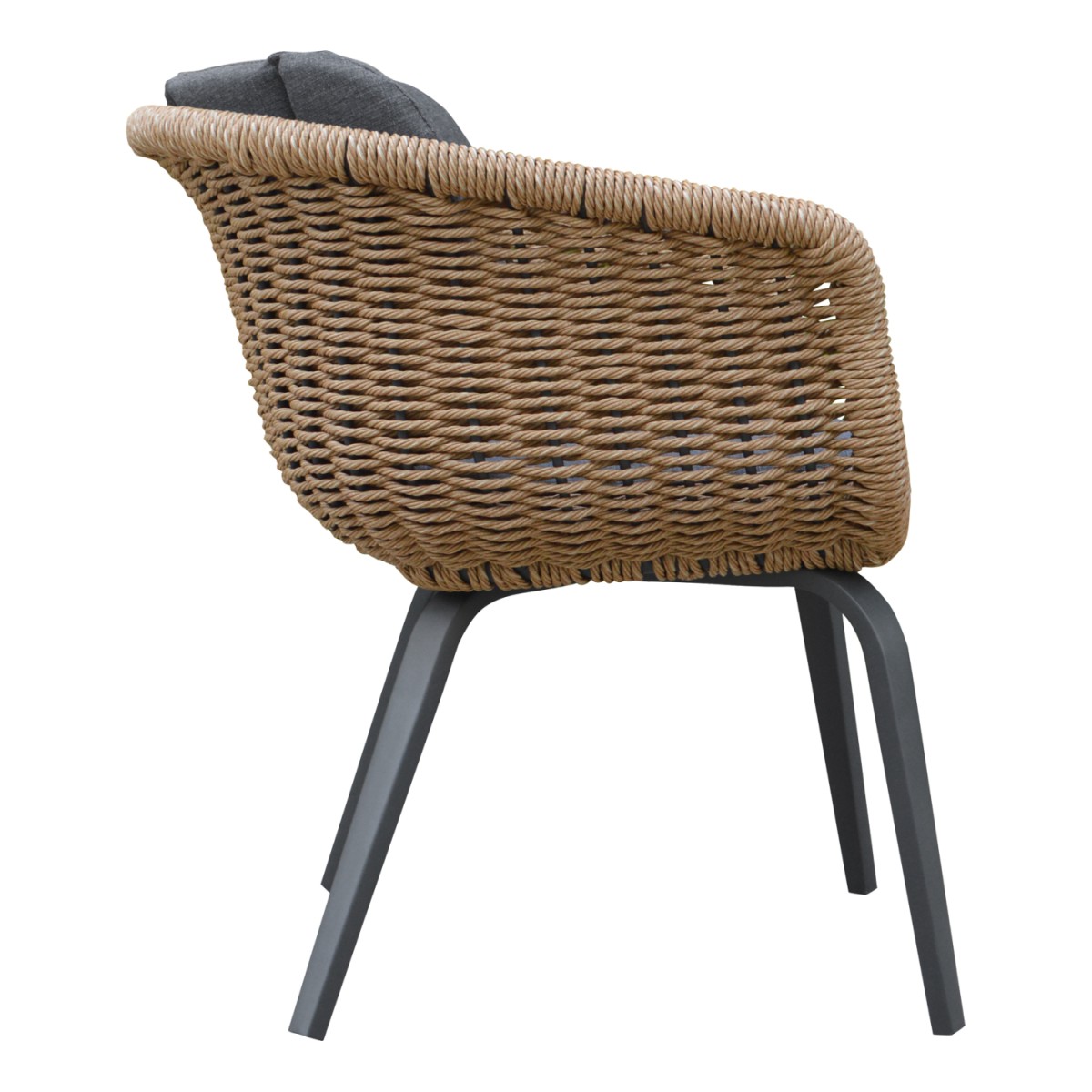 ΠΟΛΥΘΡΟΝΑ VICTUS HM6559.01 ΑΛΟΥΜΙΝΙΟ & OLEFIN ΓΚΡΙ-TWIST WICKER 60x62x76Yεκ