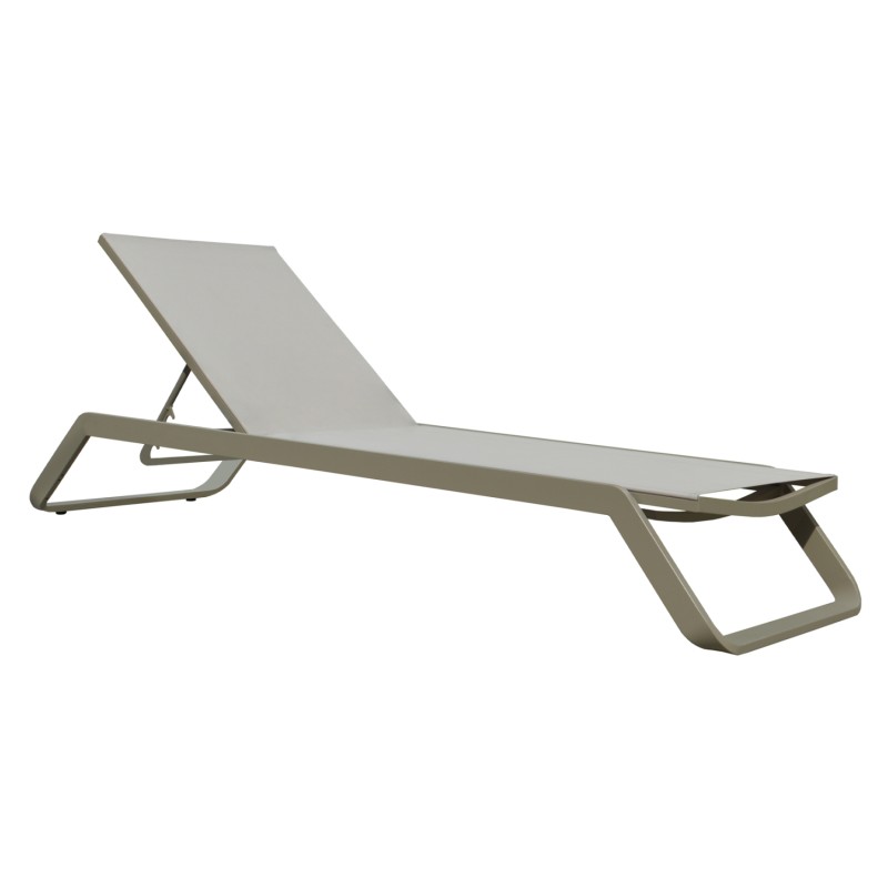 ΞΑΠΛΩΣΤΡΑ ΑΛΟΥΜΙΝΙΟΥ MARIMAR HM6562.03 ΣΚΕΛΕΤΟΣ TAUPE & TEXTILENE ΜΠΕΖ 220x67.5x31.5Υεκ