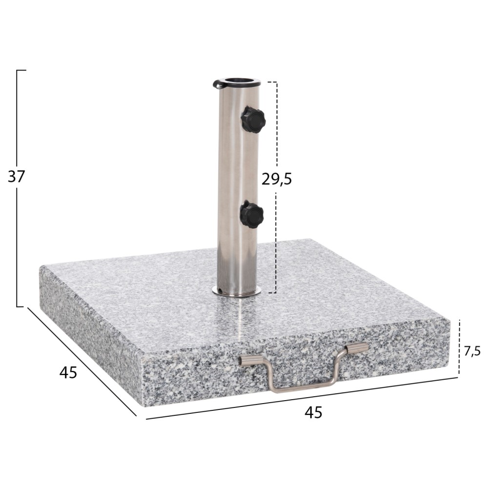 ΒΑΣΗ ΟΜΠΡΕΛΑΣ ΓΡΑΝΙΤΗ 40KG ΜΕ ΧΕΡΟΥΛΙ & ΡΟΔΕΣ HM6564--ΣΩΛΗΝΑΣ ΔΙΑΜΕΤΡΟΥ Φ48