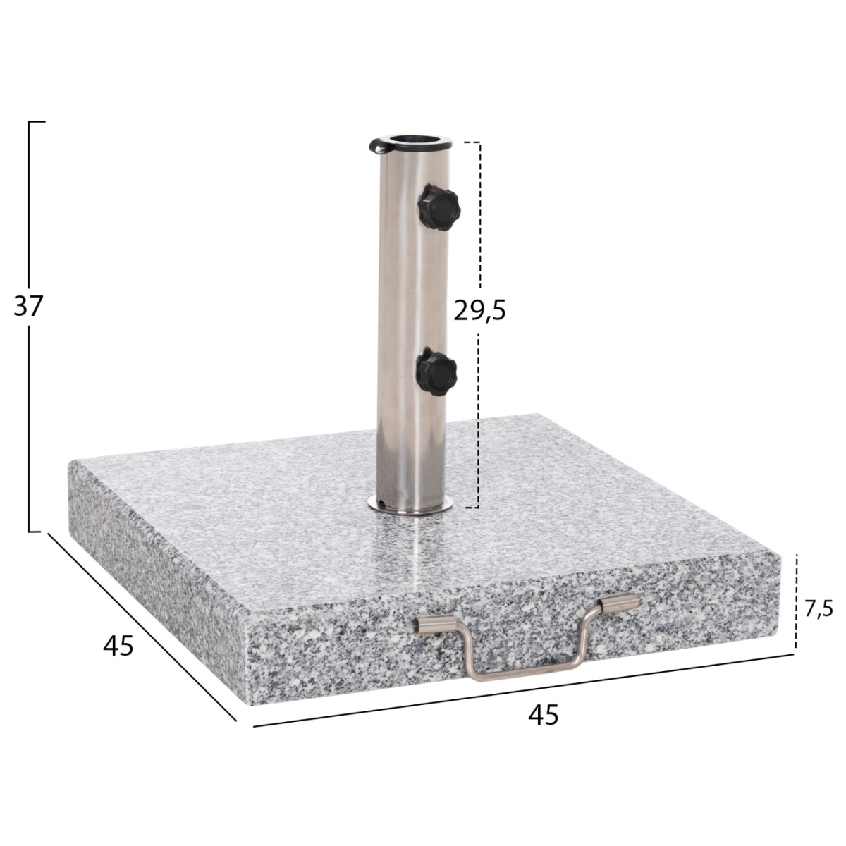 ΒΑΣΗ ΟΜΠΡΕΛΑΣ ΓΡΑΝΙΤΗ 40KG ΜΕ ΧΕΡΟΥΛΙ & ΡΟΔΕΣ HM6564--ΣΩΛΗΝΑΣ ΔΙΑΜΕΤΡΟΥ Φ48