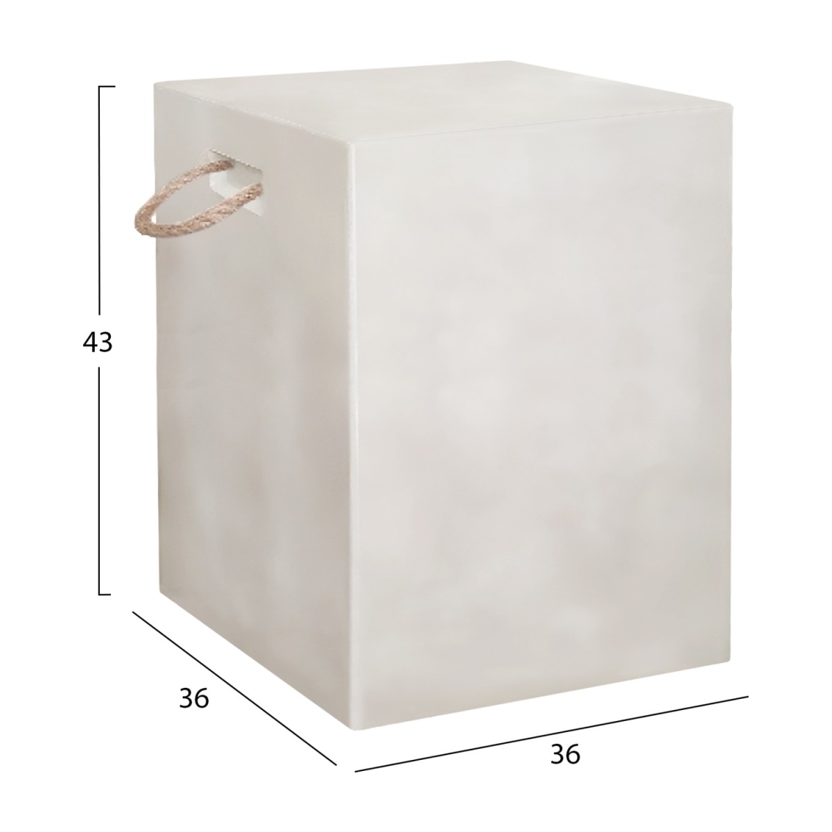 ΣΚΑΜΠΟ ΤΕΤΡΑΓΩΝΟ FIBER CEMENT ΜΕ ΧΕΡΟΥΛΙΑ ZAK HM6581.02 ΣΕ ΜΠΕΖ 36x36x45,5Υεκ