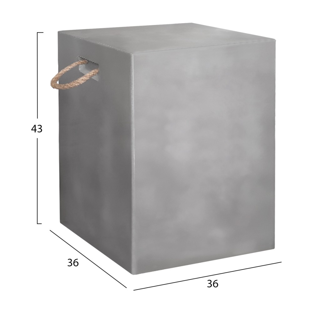 ΣΚΑΜΠΟ ΤΕΤΡΑΓΩΝΟ FIBER CEMENT ΜΕ ΧΕΡΟΥΛΙΑ ZAK HM6581.01 ΣΕ ΓΚΡΙ 36x36x45.5Υεκ