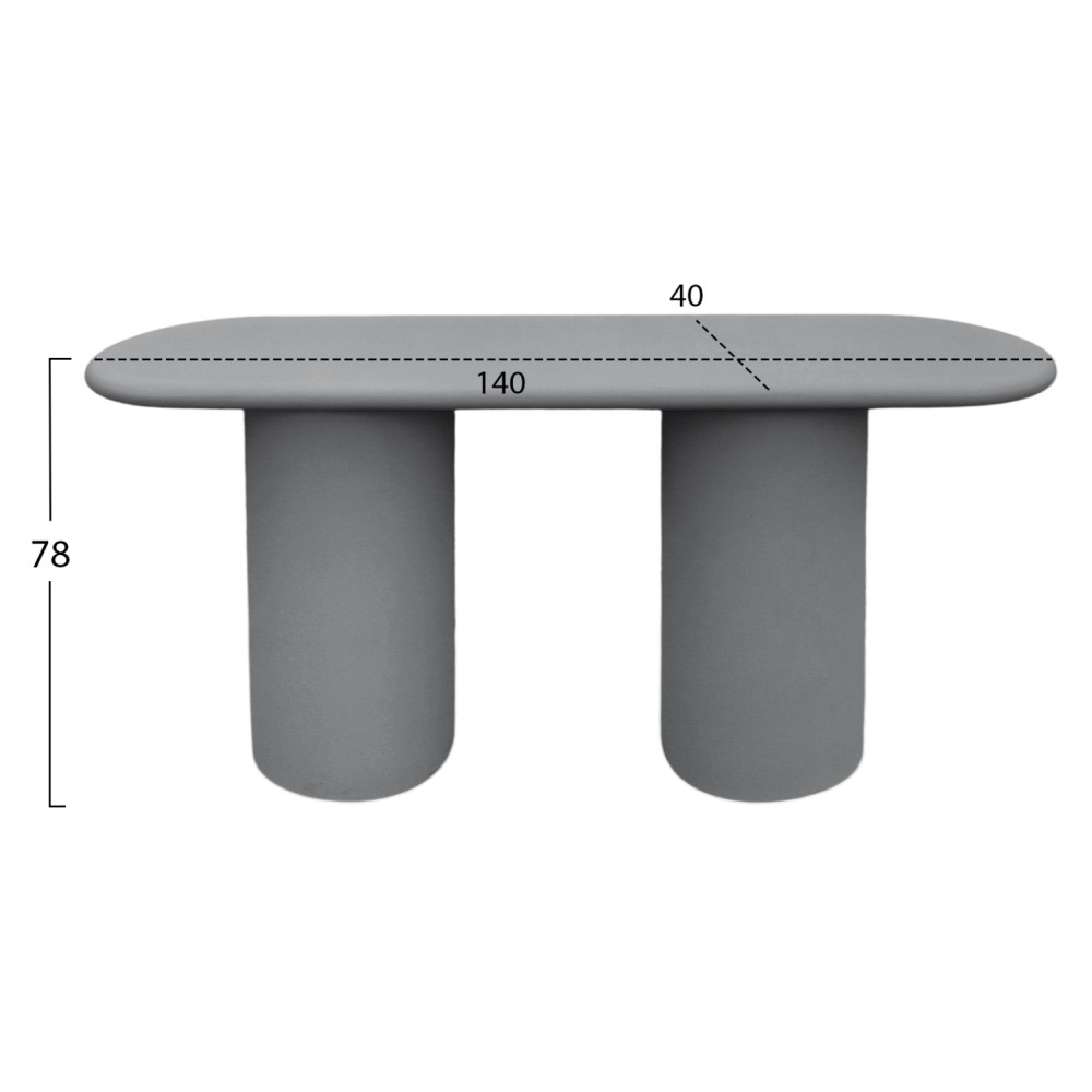 ΚΟΝΣΟΛΑ KENJI HM6584.01 FIBER CEMENT ΣΕ ΓΚΡΙ--140x40x77Υεκ.