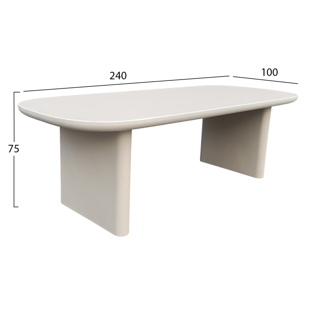 ΤΡΑΠΕΖΙ ΤΡΑΠΕΖΑΡΙΑΣ AZAMI HM6600.02 ΜΠΕΖ FIBER CEMENT 240x100x75Υεκ.