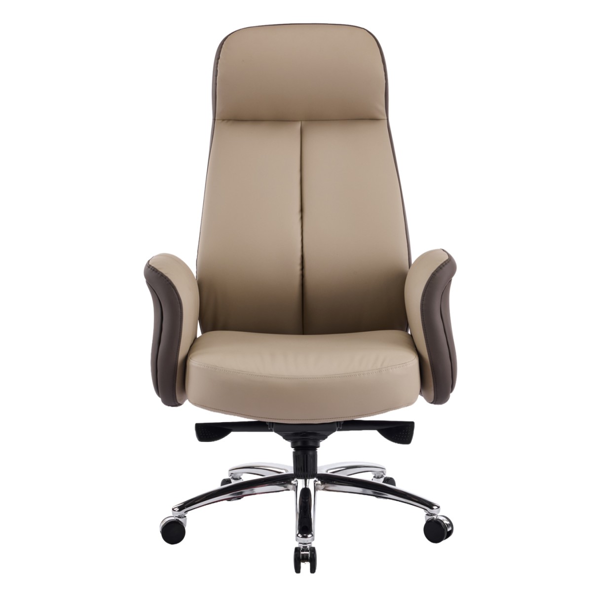 ΚΑΡΕΚΛΑ ΓΡΑΦΕΙΟΥ DRAMON HM18356.02 ΜΠΕΖ-ΚΑΦΕ PU ΔΕΡΜΑ--ΒΑΣΗ ΧΡΩΜΙΟΥ 66x70x132.5Υεκ