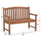 ΠΑΓΚΑΚΙ ΚΗΠΟΥ 2ΘΕΣΙΟ ELENA HM6651 ΞΥΛΟ TEAK--ΦΥΣΙΚΟ 120x60x95Υεκ.