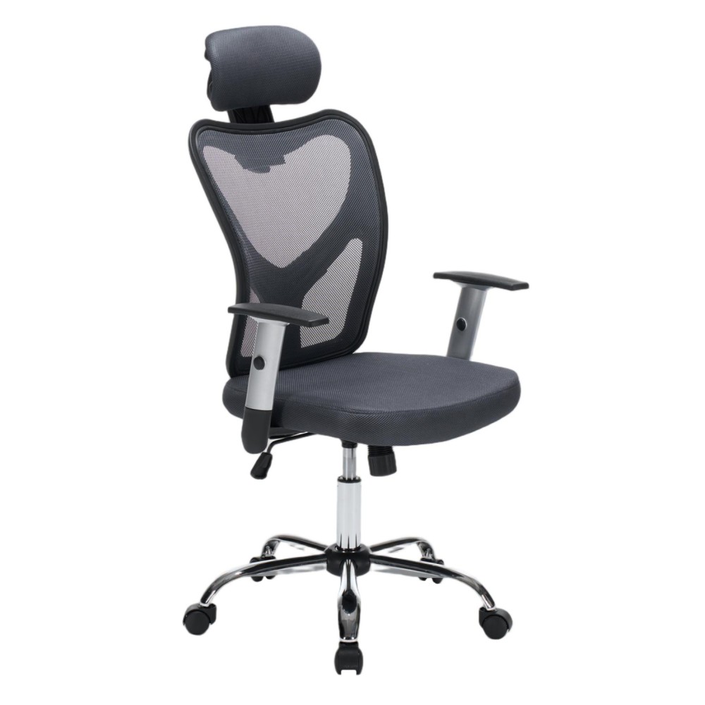 ΚΑΡΕΚΛΑ ΓΡΑΦΕΙΟΥ CUORE HM1207.02 ΜΑΥΡΟΣ ΣΚΕΛΕΤΟΣ-ΓΚΡΙ MESH 63x61x125Υεκ