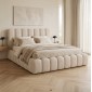 ΚΡΕΒΑΤΙ ΔΙΠΛΟ MARIUS HM759.03 ΜΠΕΖ CHENILLE ΥΦΑΣΜΑ-- ΓΙΑ ΣΤΡΩΜΑ 160x200εκ