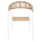 ΠΟΛΥΘΡΟΝΑ ΑΛΟΥΜΙΝΙΟΥ GRET HM5854.01 ΛΕΥΚΗ PE RATTAN ΜΠΕΖ 56x55,5x78Υεκ.