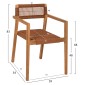 ΠΟΛΥΘΡΟΝΑ CHARLOTTE HM9637.01 ΞΥΛΟ TEAK ΦΥΣΙΚΟ & ΚΑΦΕ ΣΧΟΙΝΙ 59x54x83Y εκ.