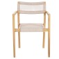 ΠΟΛΥΘΡΟΝΑ CHARLOTTE HM9637.07 ΞΥΛΟ TEAK ΦΥΣΙΚΟ & ΜΠΕΖ ΣΧΟΙΝΙ 58x61x81Yεκ.