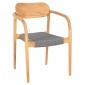 ΠΟΛΥΘΡΟΝΑ OSLO HM9636.08 ΞΥΛΟ TEAK ΦΥΣΙΚΟ & ΓΚΡΙ ΣΧΟΙΝΙ 55x54x80Yεκ.