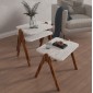 ΣΕΤ 3ΤΜΧ ΒΟΗΘΗΤΙΚΑ ΤΡΑΠΕΖΑΚΙΑ REACHER HM18176.03 ΜΕΛΑΜΙΝΗ ΣΕ ΚΑΡΥΔΙ-ΛΕΥΚΟ ΜΑΡΜΑΡΟ 40x30x40Υεκ.