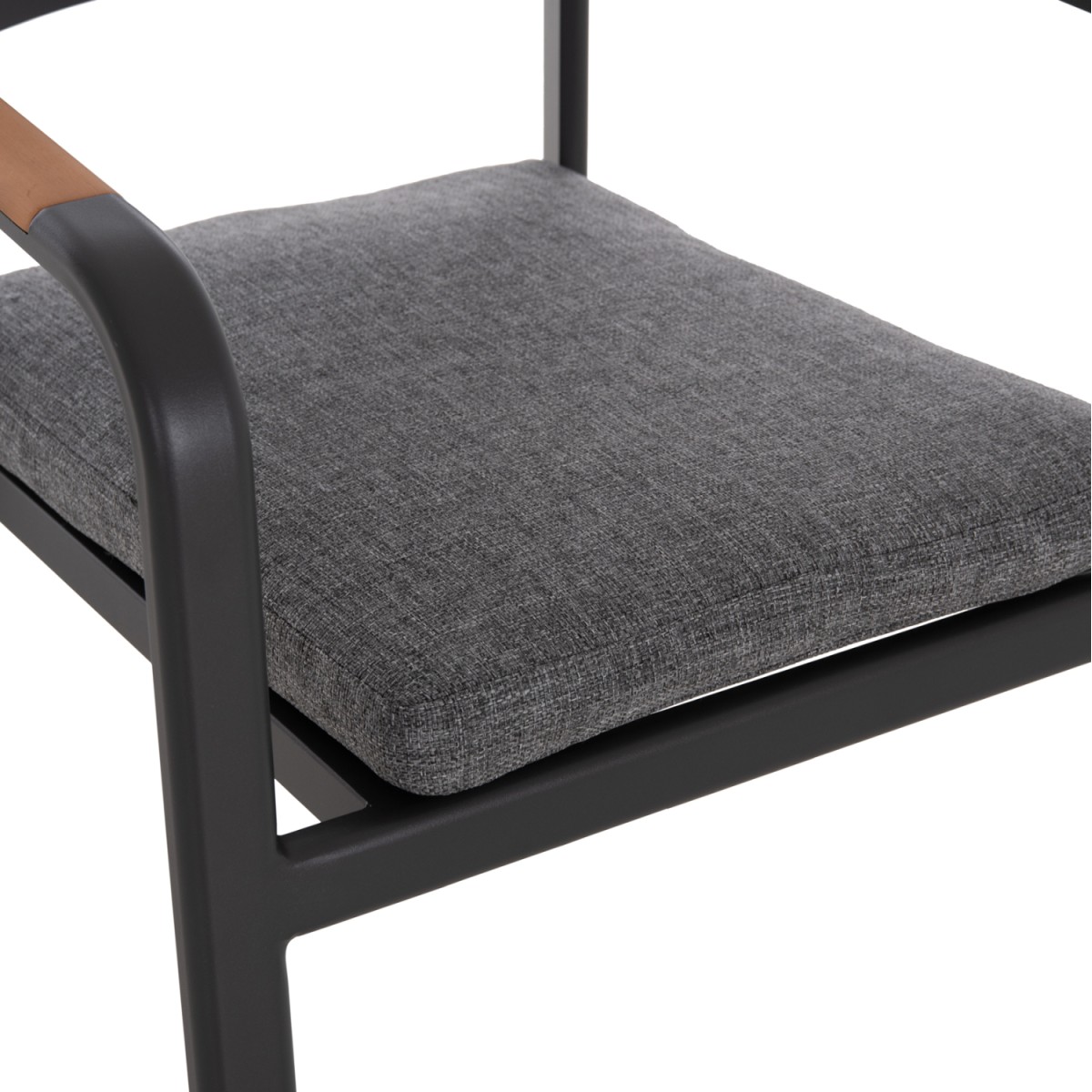 ΠΟΛΥΘΡΟΝΑ ΤΡΑΠΕΖΑΡΙΑΣ ELARA HM6414.01 ΓΚΡΙ ΑΛΟΥΜΙΝΙΟ-OLEFIN--ΞΥΛΟ TEAK 56x62x78Υεκ.