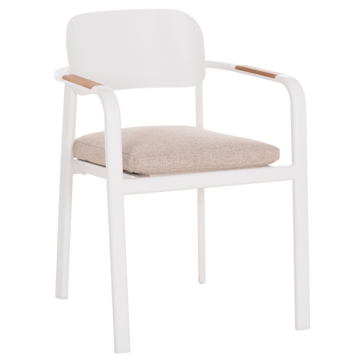 ΠΟΛΥΘΡΟΝΑ ΤΡΑΠΕΖΑΡΙΑΣ ELARA HM6414.02 ΛΕΥΚΟ ΑΛΟΥΜΙΝΙΟ-ΜΠΕΖ OLEFIN--TEAK 56x62x78Υεκ