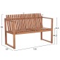 ΠΑΓΚΑΚΙ ΚΗΠΟΥ 2ΘΕΣΙΟ VED HM18124 ΞΥΛΟ TEAK--ΦΥΣΙΚΟ ΧΡΩΜΑ 130x60x86Υεκ.