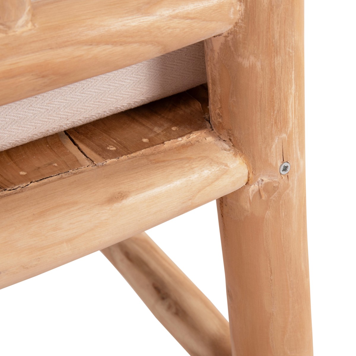 ΣΕΤ ΣΑΛΟΝΙ 4ΤΜΧ EDDARD HM9340.25 ΑΠΟ ΜΑΣΙΦ ΞΥΛΟ TEAK  ΦΥΣΙΚΟ - ΛΕΥΚΟ