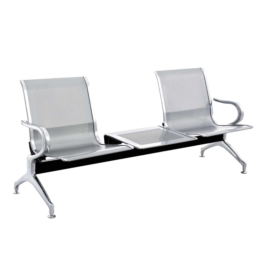 ΠΑΓΚΑΚΙ Τ.ΑΕΡΟΔΡΟΜΙΟΥ 2ΘΕΣΙΟ+ΤΡΑΠΕΖΙ AVIATOR HM18402 ΜΕΤΑΛΛΟ MESH ΓΚΡΙ 171x64x76Υεκ