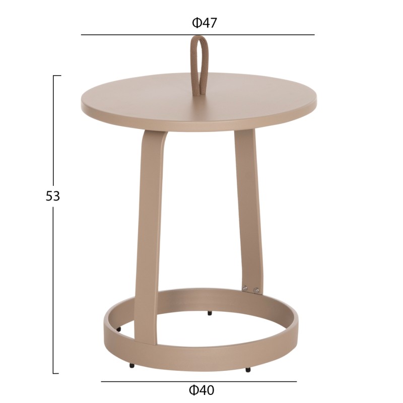 ΤΡΑΠΕΖΙ ΒΟΗΘΗΤΙΚΟ ΕΞ.ΧΩΡΟΥ MINO HM6432.03 ΑΛΟΥΜΙΝΙΟ & ΣΧΟΙΝΙ ΚΑΠΟΥΤΣΙΝΟ Φ47x53Υεκ