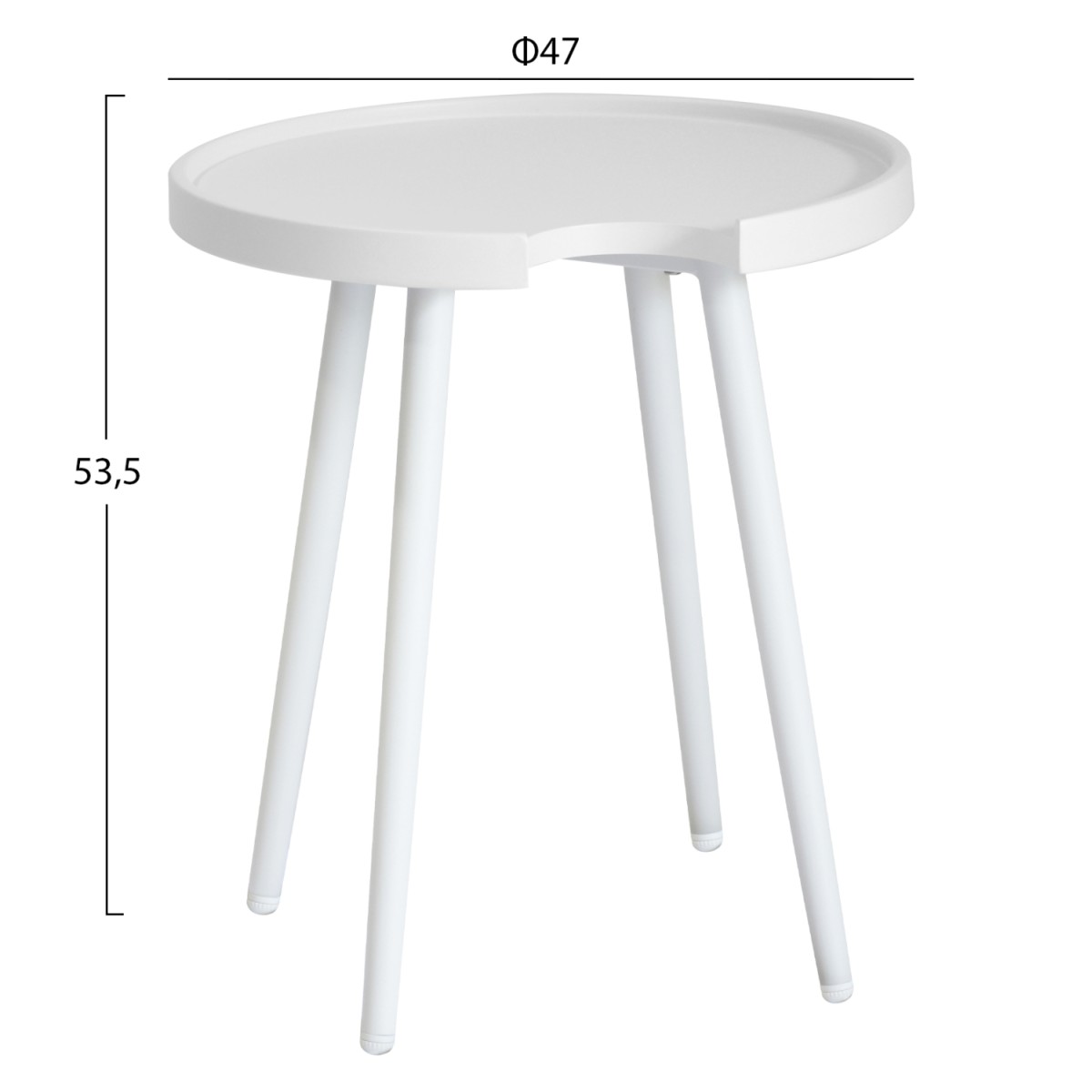 ΤΡΑΠΕΖΙ ΒΟΗΘΗΤΙΚΟ ΣΤΡΟΓΓΥΛΟ ΕΞ.ΧΩΡΟΥ TEROC HM6433.02 ΑΛΟΥΜΙΝΙΟ ΛΕΥΚΟ Φ47x53Υεκ