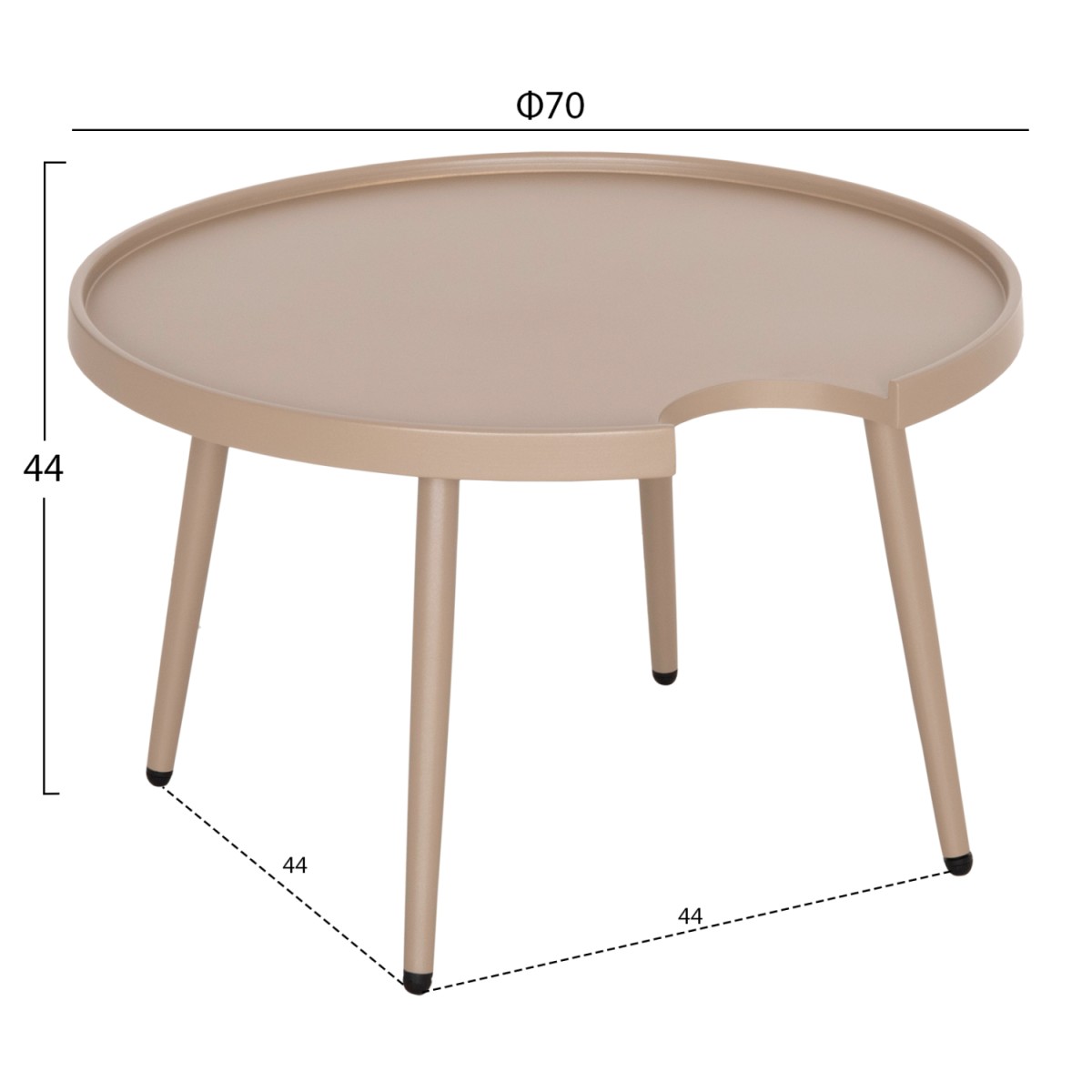 ΤΡΑΠΕΖΙ ΜΕΣΗΣ ΣΤΡΟΓΓΥΛΟ ΕΞ.ΧΩΡΟΥ TEROC HM6434.03 ΑΛΟΥΜΙΝΙΟ ΚΑΠΟΥΤΣΙΝΟ Φ70x44Υεκ