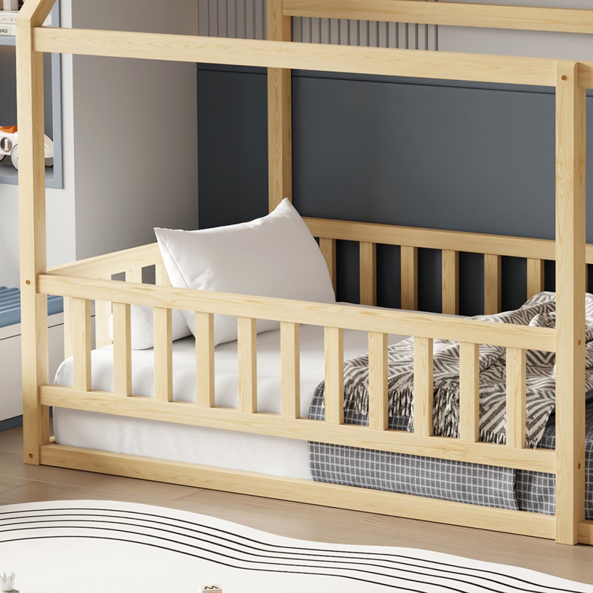 ΚΡΕΒΑΤΙ ΠΑΙΔΙΚΟ ΜΕ ΚΑΓΚΕΛΟ HOUSER HM706.01 τ.MONTESSORI ΞΥΛΟ ΠΕΥΚΟ ΦΥΣΙΚΟ-190x90εκ