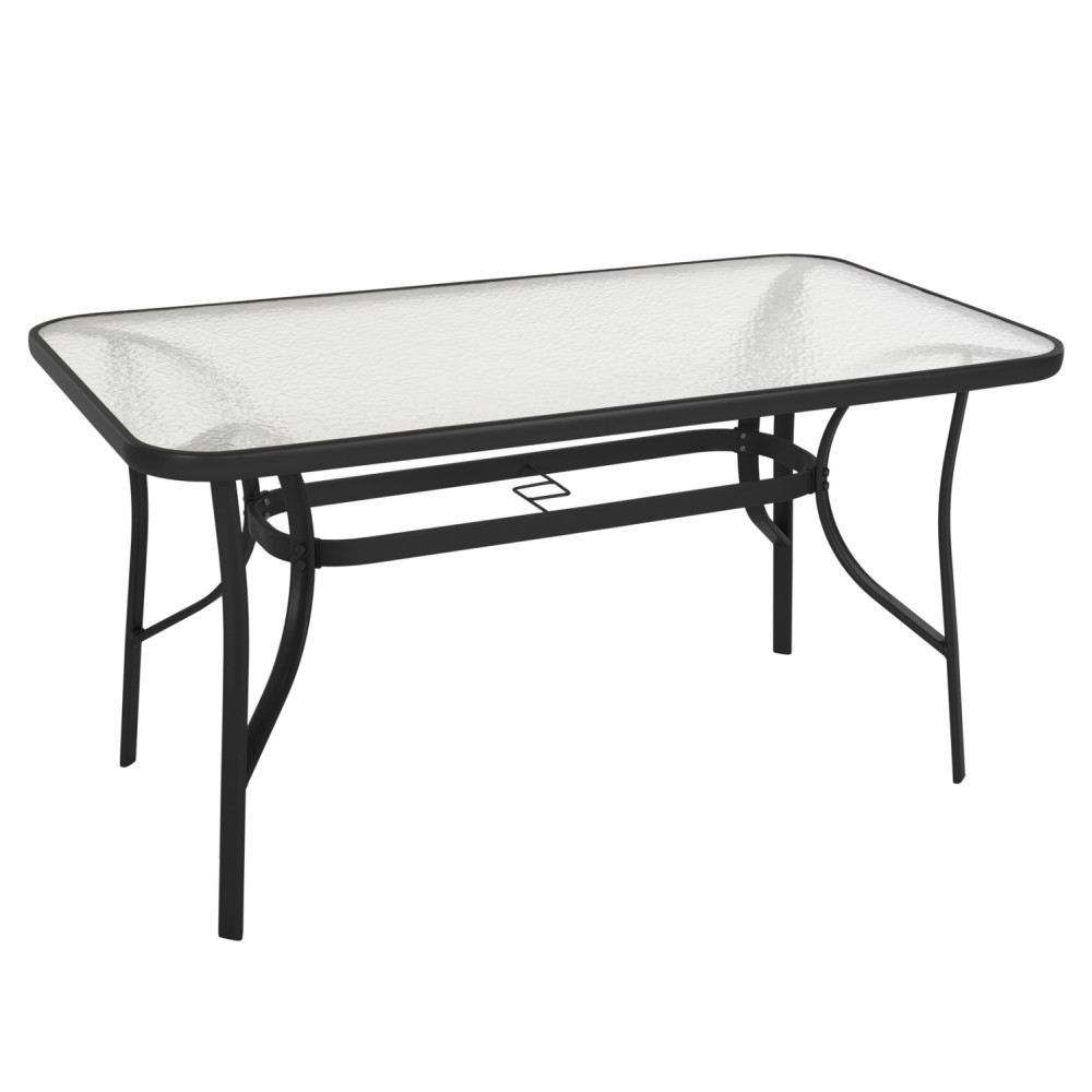 ΤΡΑΠΕΖΙ BRUNO HM5106.03 ΜΑΥΡΟ ΜΕΤΑΛΛΙΚΟ ΜΕ ΓΥΑΛΙΝΗ ΕΠΙΦΑΝΕΙΑ 140Χ80Χ72Υεκ