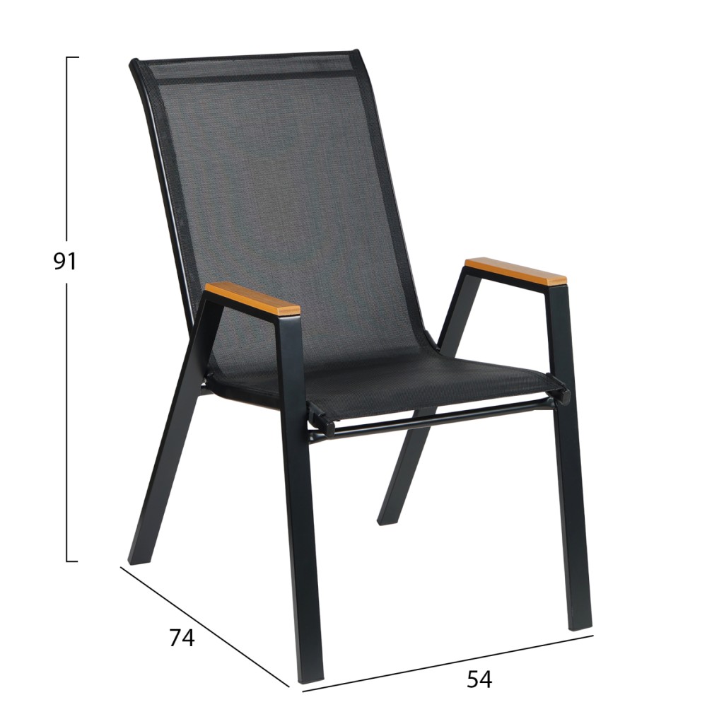 ΠΟΛΥΘΡΟΝΑ ΕΞ.ΧΩΡΟΥ LEONE HM6429.03 ΜΕΤΑΛΛΙΚΗ ΜΑΥΡΗ--TEXTILENE ΜΑΥΡΟ 54x74x91Υεκ