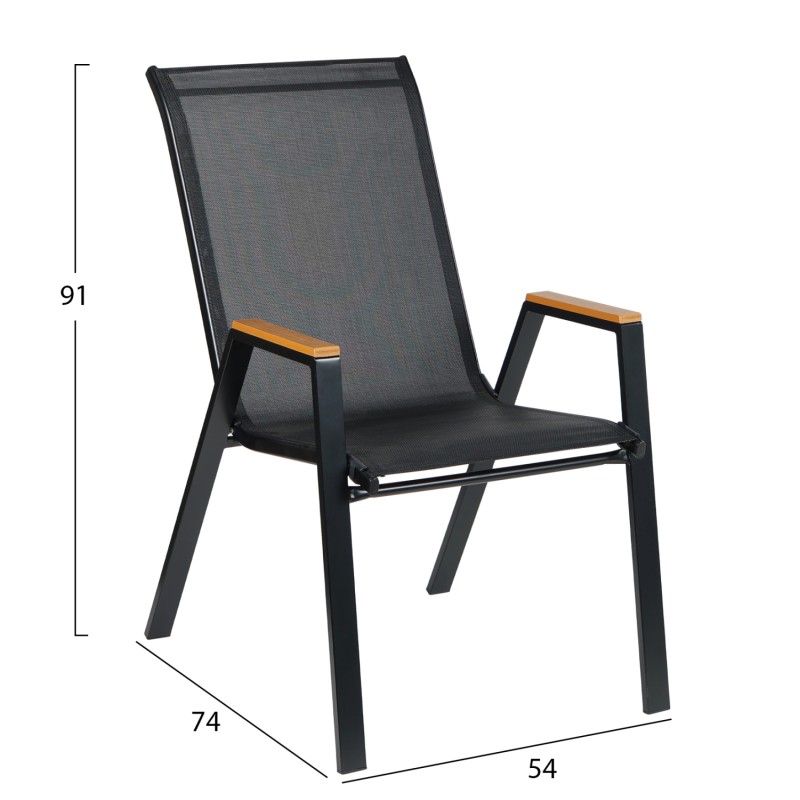 ΠΟΛΥΘΡΟΝΑ ΕΞ.ΧΩΡΟΥ LEONE HM6429.03 ΜΕΤΑΛΛΙΚΗ ΜΑΥΡΗ--TEXTILENE ΜΑΥΡΟ 54x74x91Υεκ