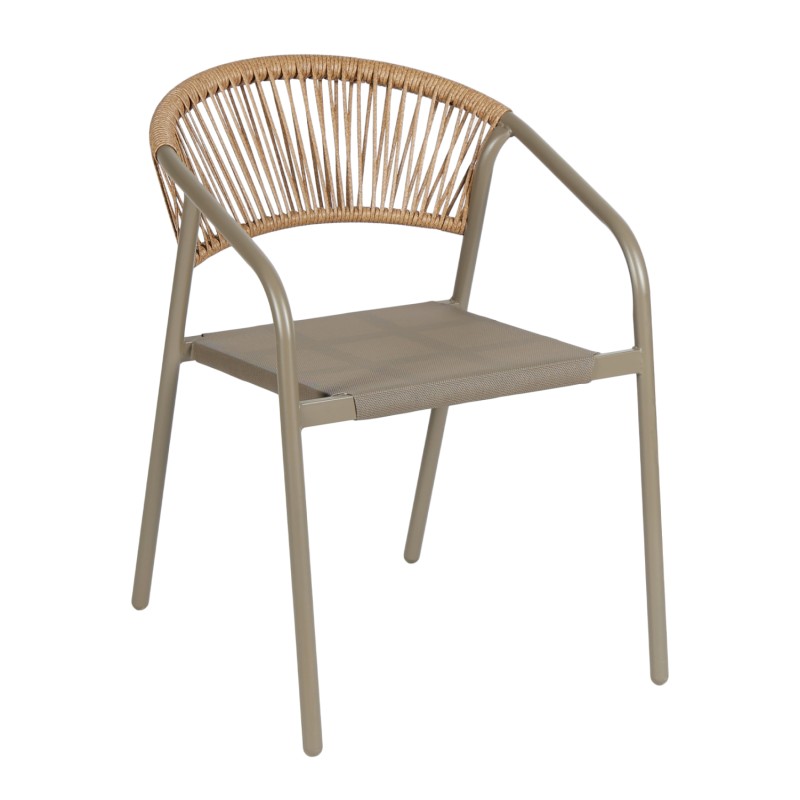 ΠΟΛΥΘΡΟΝΑ HOMAN HM6430.04 ΣΑΜΠΑΝΙ ΜΕΤΑΛΛΟ & TEXTILENE--ΜΠΕΖ P.E.RATTAN 53x58x75Υεκ