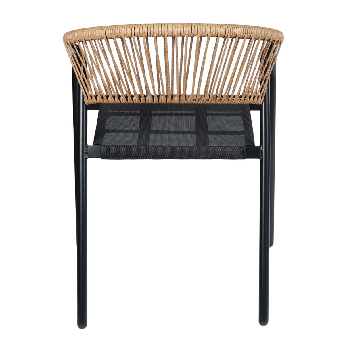 ΠΟΛΥΘΡΟΝΑ HOMAN HM6430.03 ΜΑΥΡΟ ΜΕΤΑΛΛΟ & TEXTILENE--ΜΠΕΖ P.E.RATTAN 53x58x75Υεκ