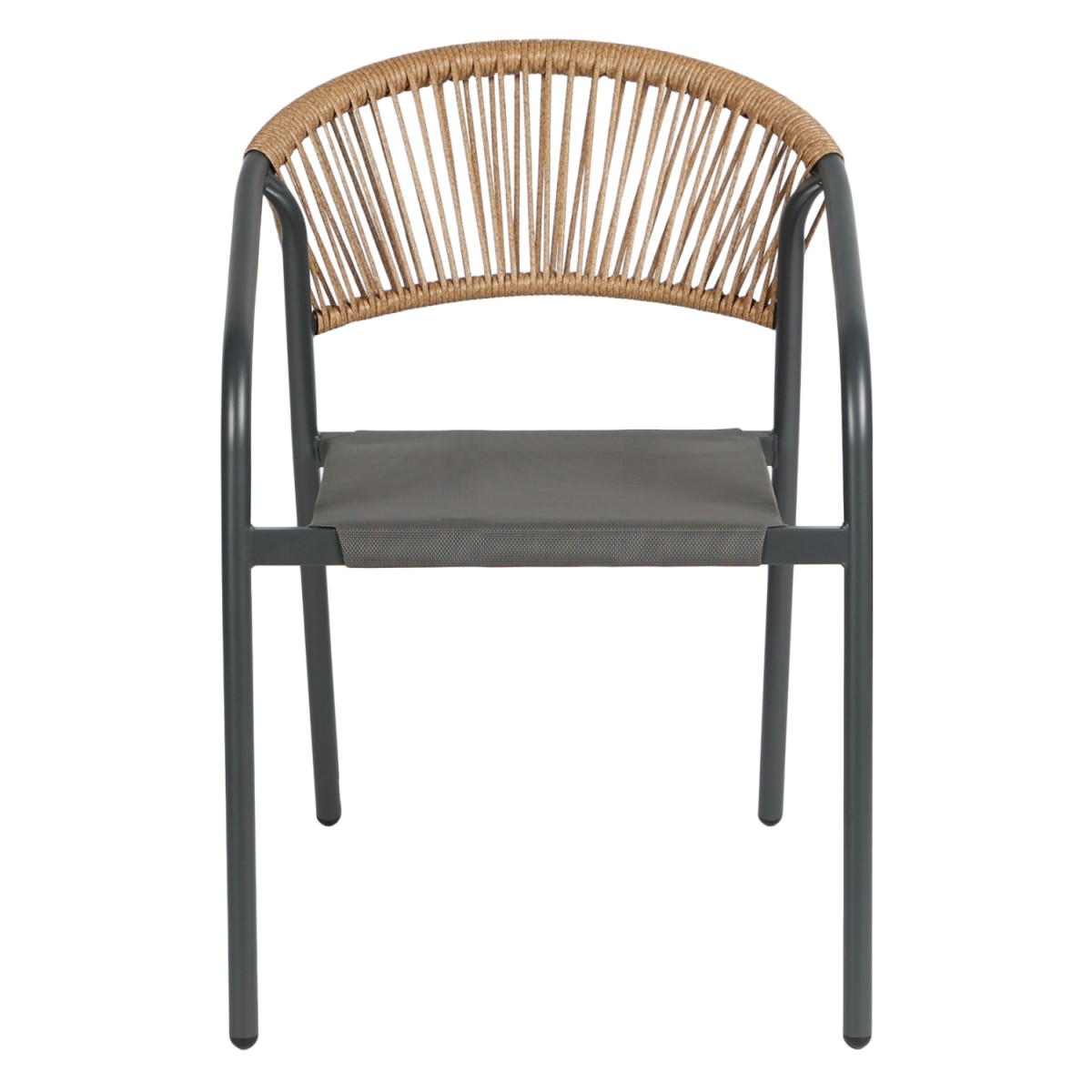 ΠΟΛΥΘΡΟΝΑ HOMAN HM6430.01 ΓΚΡΙ ΜΕΤΑΛΛΟ & TEXTILENE--ΜΠΕΖ P.E.RATTAN 53,5x62x75Υεκ