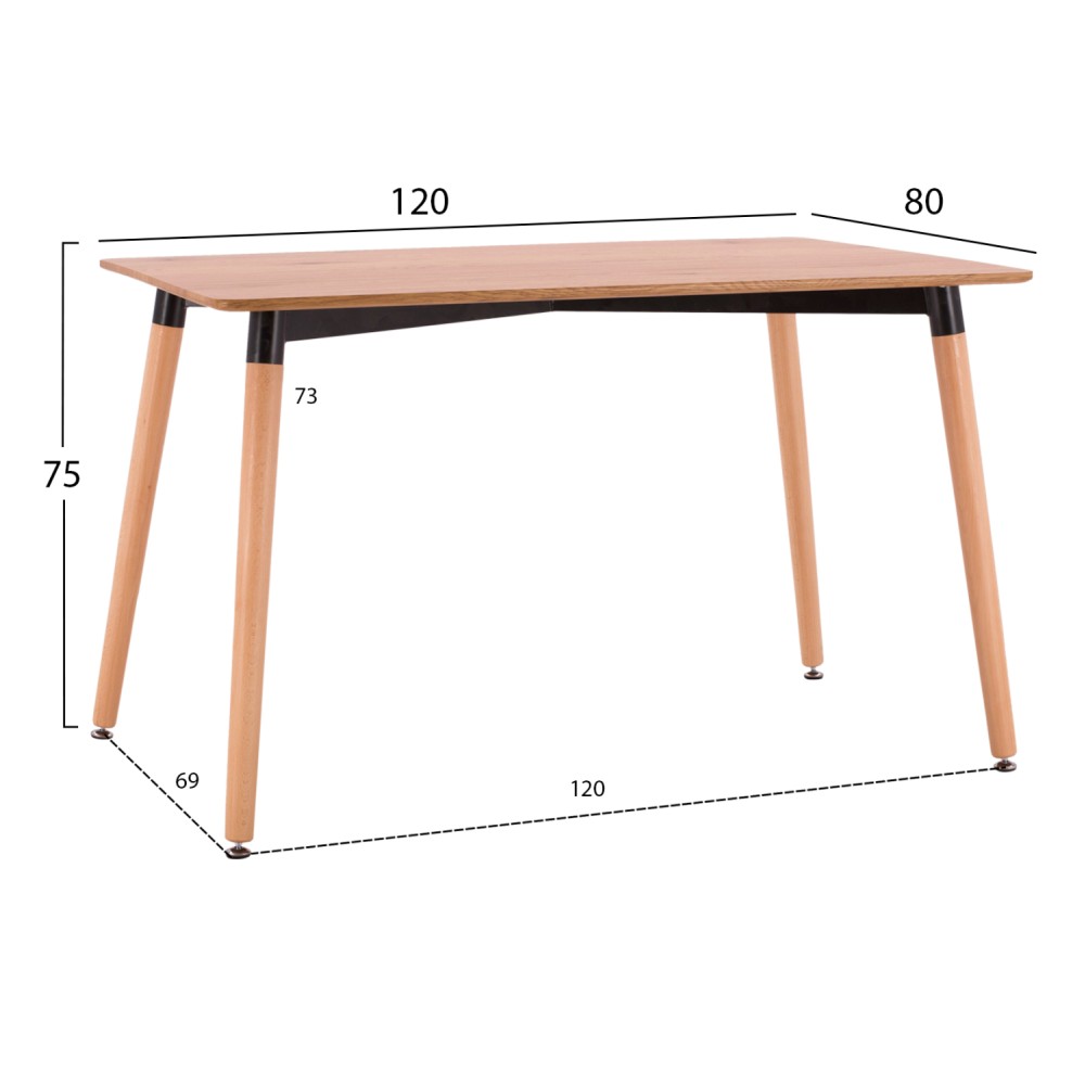 ΣΕΤ ΤΡΑΠΕΖΑΡΙΑΣ 5ΤΜΧ VANESSA HM21181 MDF TOP ΣΕ ΦΥΣΙΚΟ-ΣΚΕΛΕΤΟΣ ΣΕ ΦΥΣΙΚΟ