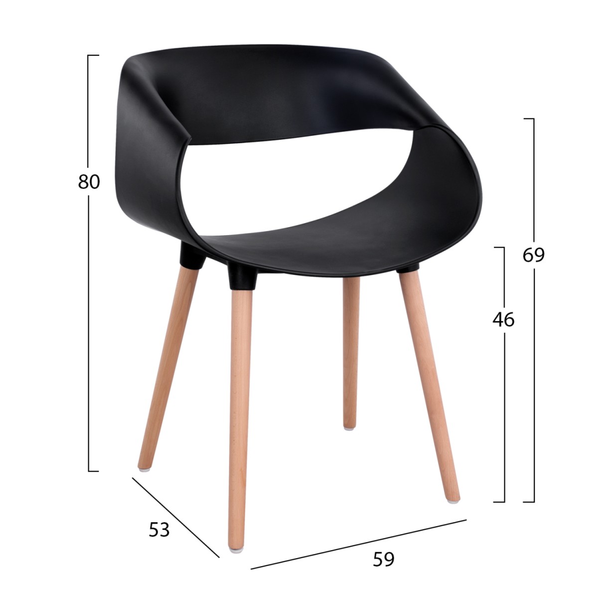 ΣΕΤ ΤΡΑΠΕΖΑΡΙΑΣ 5ΤΜΧ MAGGIE HM21187 MDF TOP & ΠΟΛΥΠΡΟΠΥΛΕΝΙΟ ΣΕ ΜΑΥΡΟ ΧΡΩΜΑ