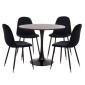 ΣΕΤ ΤΡΑΠΕΖΑΡΙΑΣ 5ΤΜΧ BROLIN HM21191 MDF TOP-ΜΕΤΑΛΛΙΚΑ ΠΟΔΙΑ-ΒΕΛΟΥΔΟ--ΜΑΥΡΟ