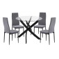 ΣΕΤ ΤΡΑΠΕΖΑΡΙΑΣ 5ΤΜΧ LADY HM21199.01 ΓΥΑΛΙ--ΜΕΤΑΛΛΟ ΣΕ ΜΑΥΡΟ & ΒΕΛΟΥΔΟ ΓΚΡΙ