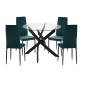 ΣΕΤ ΤΡΑΠΕΖΑΡΙΑΣ 5ΤΜΧ LADY HM21199.03 ΓΥΑΛΙ--ΜΕΤΑΛΛΟ ΣΕ ΜΑΥΡΟ & ΒΕΛΟΥΔΟ ΚΥΠΑΡΙΣΣΙ