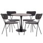 ΣΕΤ ΤΡΑΠΕΖΑΡΙΑΣ 5ΤΜΧ BROLIN HM21200 MDF TOP & ΜΕΤΑΛΛΟ ΜΑΥΡΟ-ΣΚΟΥΡΟ ΓΚΡΙ ΥΦΑΣΜΑ
