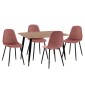 ΣΕΤ ΤΡΑΠΕΖΑΡΙΑΣ 5ΤΜΧ ALIZA HM21201 MDF TOP-ΒΕΛΟΥΔΟ ΣΑΠΙΟ ΜΗΛΟ & ΜΕΤΑΛΛΟ ΜΑΥΡΟ