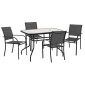 ΣΕΤ ΤΡΑΠΕΖΑΡΙΑΣ 5ΤΜΧ REDAN HM21223.01 ΤΡΑΠΕΖΙ & 4 ΠΟΛΥΘΡΟΝΕΣ ΣΕ ΜΑΥΡΟ