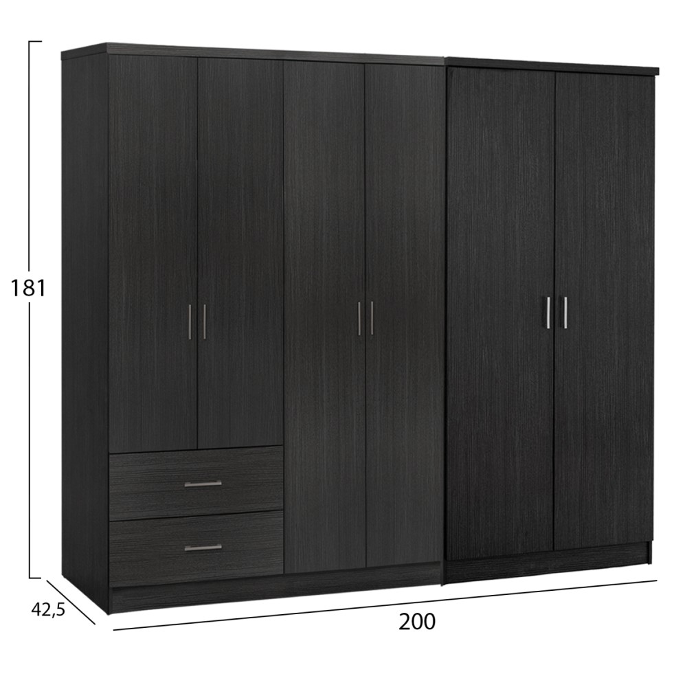 ΝΤΟΥΛΑΠΑ 6ΦΥΛΛΗ BLAKELY HM21235.01 ΜΕΛΑΜΙΝΗ ΧΡΩΜΑ ZEBRANO 201x43x181Υεκ