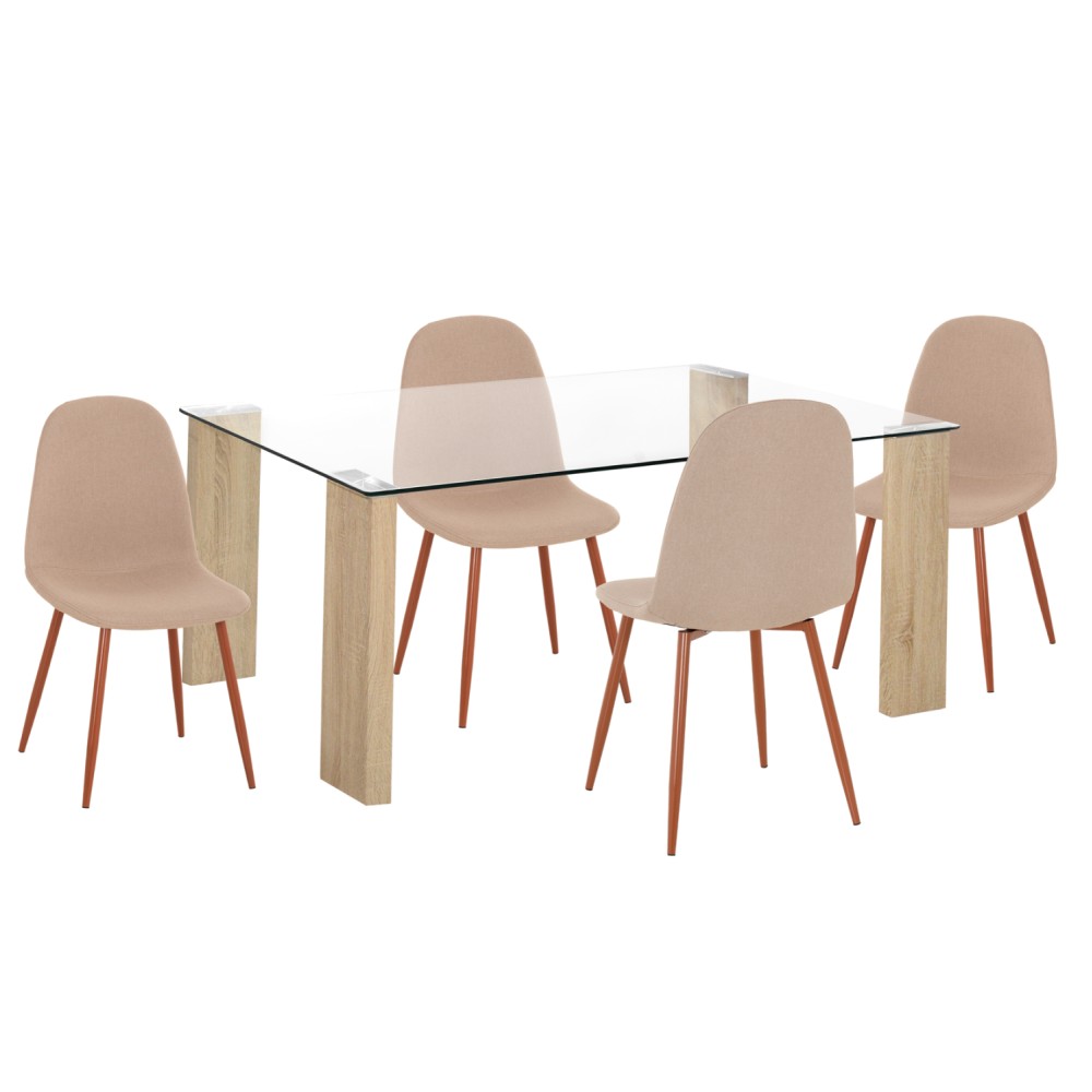 ΣΕΤ ΤΡΑΠΕΖΑΡΙΑΣ 5ΤΜΧ LEOMOR HM21270.01 ΤΡΑΠΕΖΙ & 4 ΚΑΡΕΚΛΕΣ - ΜΠΕΖ ΥΦΑΣΜΑ ΣΕΤ ΤΡΑΠΕΖΑΡΙΑΣ 5ΤΜΧ LEOMOR HM21270.01 ΤΡΑΠΕΖΙ & 4 ΚΑΡΕΚΛΕΣ - ΜΠΕΖ ΥΦΑΣΜΑ